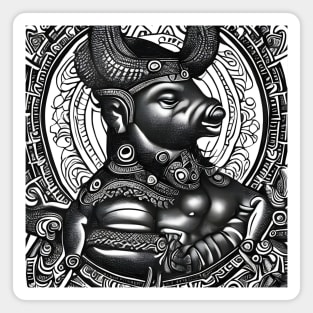 Black and white drawing of Cow God Magnet